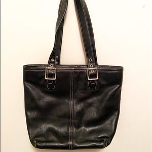 Black leather Coach bag